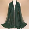 Artículo de Comercio Exterior de Alta Venta: Bufanda Larga Versátil de Gasa con Perlas, Cadena y Pedrería para Mujer, Elegante, Cómoda, Chal y Pañuelo de Cabeza Sencillos