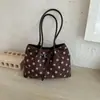 Bolsa Feminina de Bolinhas 2026 Nova Outono Maillard Retro Camurça Bolsa Tote para o Trabalho Bolsa de Ombro de Grande Capacidade
