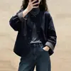 Toma real 2026 estilo coreano holgado adelgazante versátil de un solo botón abrigo fino mujer petite chaqueta corta mujer top de moda