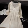 Vestido Largo Yiman Shanhe Estilo Nuevo 2026, Bata de Seda Helada Estilo Palacio, Camisón Largo Delgado para Mujer, Ropa de Casa