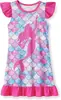 Pijama con Estampado 3D de Princesa para Niñas Transfronterizo Pijama de Unicornio Niñas Sirena Manga Voladora Bata de Noche para el Hogar