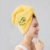 Atacado de fábrica touca europeia de flor seca para cabelo espessa dupla de coral fleece touca seca para cabelo toalha de secar cabelo turbante absorvente