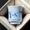 Caneca Mestra de Bambu com Tinta Pintada à Mão pelo Fabricante Caneca Única de Bambu Cinza-Grama Caneca Grande de Cerâmica para Chá Xícara Pessoal para Beber Chá