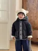 Chaqueta acolchada de algodón para niños con forro polar para otoño e invierno, abrigo cálido de algodón con capucha para niños, nuevo estilo 2026, prenda exterior acolchada de algodón para niñas bebés