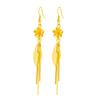 Pendientes de imitación de oro de 24k con borlas Super Fairy Net, joyería para niñas, pendientes largos sencillos de oro rosa arena, venta al por mayor