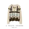 Nuevo cárdigan de punto vintage con cuello redondo para mujer Otoño/Invierno 2026 con diseño jacquard Fair Isle de diseñador