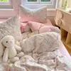 Ins juego de cuatro piezas algodón puro ropa de cama 100% algodón funda de edredón funda de almohada sábana sábana bajera dormitorio estudiantil juego de tres piezas 4