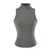 Pure Desire Menina Apimentada Gola Alta Sem Mangas Colete Feminino 2026 Novo Estilo Esportivo Justo Emagrecedor Cor Sólida Camada Interna Base Top