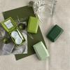 Estuche Compacto para Lentes de Contacto Estilo Bosque Verde con Espejo, Estuche Sencillo y Portátil para Lentes de Contacto, Caja de Cuidado Compañera B111