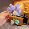 Goma para el pelo de tela dulce para niñas con lazo de fresa y hilo de cristal, con colgante de fresa 3D exquisito y lindo