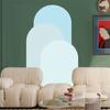 Adesivos de Arco Coloridos Criativos Boêmios para Quarto, Sala de Estar e Hall de Entrada; Adesivos de Parede Decorativos Autoadesivos de Arco com Costura de Três Cores