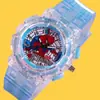 Reloj Deportivo Digital Luminoso de Spider-Man para Niños, Análogo, Moda LED, Colorido, Parpadeante, Reloj de Cuarzo