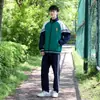 Uniformes Escolares de Primavera e Outono para Alunos do Ensino Fundamental, Conjunto Esportivo de Manga Longa, Conjunto de Três Peças para Alunos do Ensino Fundamental II e Ensino Médio, Uniforme Estilo Universitário, Uniforme de Turma para o Verão