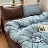 Juego de Cama Nantong de Cuatro Piezas con Rayas Retro Super Suave 100% Algodón Puro Lavado Juego de Tres o Cuatro Piezas Funda de Edredón para Dormitorio Funda de Edredón Individual