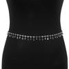 Pingente de diamante estrela boêmio, corrente de cintura, personalidade da moda europeia e americana, combinação completa, corrente de corpo com strass e borla