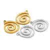 Colgante Circular en Espiral Repujado de Acero Inoxidable Chapado al Vacío en Oro de 18K Accesorios para Collares Pendientes DIY Joyería Venta al por Mayor