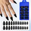 Popular Transfronterizo 100 Piezas de Caja de Uñas Cuadradas Cortas Rosas y Blancas Usables Color Puro Cuadrado Completo Pegatinas para Uñas DIY