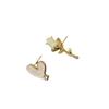 Aretes Asimétricos de Flor de Hada Super 2024 Rosa Amor Temperamento Dulce y Gentil Aretes Estilo Hong Kong para Mujer