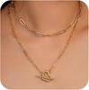 Pingente Cruzado Transfronteiriço Pérola Imitada Contas Fivela Ote Corrente Clavicular Anel de Amor Zircônia Cravejada Colar Multicamadas Feminino