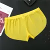 Shorts Casuais de Seda Gelada Sexy Respirável Calça Pijama Masculina Calça Aro para Casa Shorts com Fenda Lateral Roupa Íntima Masculina