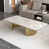 Patas de Mesa de Café Colgantes de Metal de Lujo Ligero Soporte de Mesa de Té de Acero Inoxidable con Encimera de Roca Patas de Mesa de Café de Mármol con Base de Piedra de Lujo para Sala de Estar