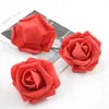 Atacado 6cm simulação espuma rosa flor cabeça DIY casamento noiva segurando flores casamento flores caixa de doces acessórios