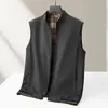 Chaleco casual para hombre transfronterizo 2026 primavera y otoño con cremallera cuello alto chaleco de negocios de lujo ligero chaqueta fina sin mangas de algodón para jóvenes