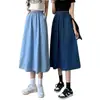 Versátil Falda Línea A para Mujeres Petites, Popular Falda Midi de Cintura Alta Adelgazante para Estudiantes para Primavera y Verano de Este Año