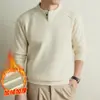 Yingao Sudadera con Capucha Gruesa Forrada de Forro Polar para Hombre de Invierno Nueva con Cuello Alto Cálida Estilo Joven Old Money Casual Capa Base Superior
