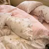 Conjunto de cama de quatro peças 100% algodão puro classe A capa de edredom de algodão puro lençol lençol com elástico cama de dormitório estudantil conjunto de quatro peças universal para todas as estações 4