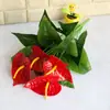 Planta verde artificial 18 cabeças palmeira vermelha toque planta de decoração de sala de estar flor artificial planta de decoração de casa parede de plantas paisagismo de jardim
