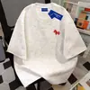 Camiseta de Manga Corta Tie-Dye Estilo Minimalista 100% Algodón Puro para Hombre y Mujer, Top de Verano Ajustado con Cuello Redondo para Pareja, Estilo Ins
