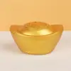 Adorno Qi Qi Fortuna Yuanbao Artesanía de Resina Yuanbao Realista de Oro Sólido Decoración Regalo