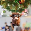 Nuevo Adorno Colgante de Coche de Vaca de Dibujos Animados Navideño Transfronterizo Adorno Colgante para Árbol de Navidad Regalo de Cumpleaños Decoración del Hogar