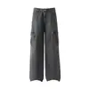 Pantalones de Trabajo Retro Americanos para Hombres y Mujeres, 2026 Corte Recto Holgado con Diseño de Parches, Pierna Ancha Casual Desgastado