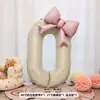 Sesión de Fotos de Cumpleaños para Niña Globo con Número de Lazo Rosa Accesorios Infantiles Decoración de Fiesta Decoración de Escenario Sesión de Fotos