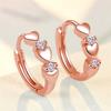 Pendientes Cao Shi estilo japonés y coreano, estilo fresco, sencillos, con hebilla para la oreja, a la moda, con forma de corazón de amor, brillantes, joyería para la oreja, venta al por mayor