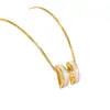 Verano Nuevo Trendy Simple Lujo Ligero Diseño Nicho Collar Letra H Concha Imitación Cadena Clavícula para Mujer Explosiones de Gama Alta