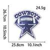 Patch grande de tecido com lantejoulas Dallas Cowboys, Patch termocolante do logo do time de futebol americano para decoração DIY em roupas