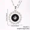 Collar Europeo y Americano Nuevo Simple Moda Elegante Brillante Cuadros Borde de Circonita Goteo de Aceite Color Estrella Luna