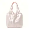 Bolsa de Ombro Única Grande Capacidade Estilo Preguiçoso Aberta Personalizada para Trabalho e Passeio Bolsa Tote de Cetim Simples de Alta Qualidade