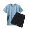 Traje deportivo de cambio gradual para hombre y mujer, ropa de secado rápido, traje para correr, conjunto casual de dos piezas de verano, cuello redondo, manga corta