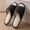 Pantuflas silenciosas de lino estilo japonés para mujer, aptas para todas las estaciones, para interiores, antideslizantes, transpirables, para el hogar, resistentes al olor, pantuflas de piso para pareja, versión de verano para hombre