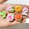 Acessórios de resina com flores artificiais para DIY, charms de sapato com cola creme feitos à mão, presilhas de cabelo, acessórios de cabelo e materiais de decoração para carro