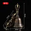 Campana de Bronce Nepalí con Botón de Cinco Puntas, Campana Vajra con Sonido Resonante, Adorno Clásico Pulido al por Mayor