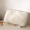Almohada infantil con núcleo para soporte del cuello y ayuda para dormir, adecuada para uso doméstico, 3-6 años, dormitorio de estudiante, baja, delgada, suave, soporte completo para la cabeza