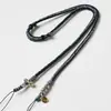 Cuerda Tejida Artesanal de Estilo Xizang de Alta Gama con Cuentas Dzi, Cordón para Collar con Colgante de Cruz, Cadena para Clavícula Ajustable