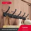 Gancho de parede para banheiro sem perfuração varanda depois de fechar a porta gancho de casaco espaço para pendurar na parede alumínio adesivo forte gancho de fileira para banheiro