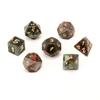 Dados Poliedros de Piedra de Sangre Africana Natural Tallados con Números Juego de Mesa Dnd Juego de Mesa Siete Piezas Z09