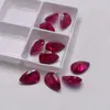 5 # Corindón Rojo Forma de Gota Rubí Piedra Suelta Venta al por Mayor No. 5 Rubí Sintético Rubí Forma de Pera Joyería Piedra Suelta